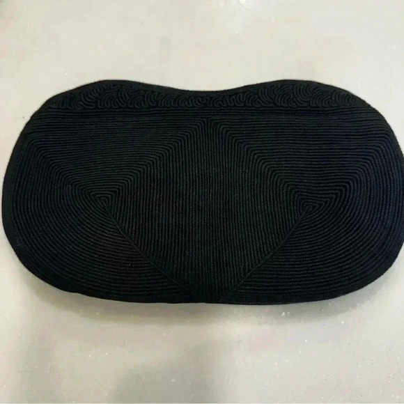 Vintage Laurel Corded Black Handbag Clutch Art Deco Design - Picture 3 of 10
